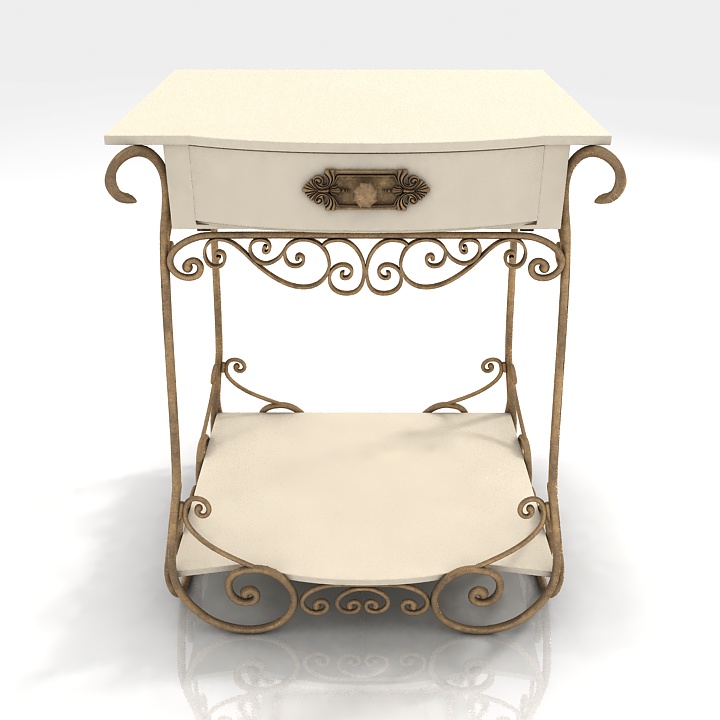 Bedside Table Nightstand Forged 3D Model Preview #e148acb8