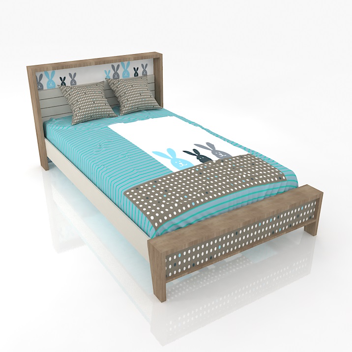 blue bunny bedroom 3D Model Preview #d0dd306c