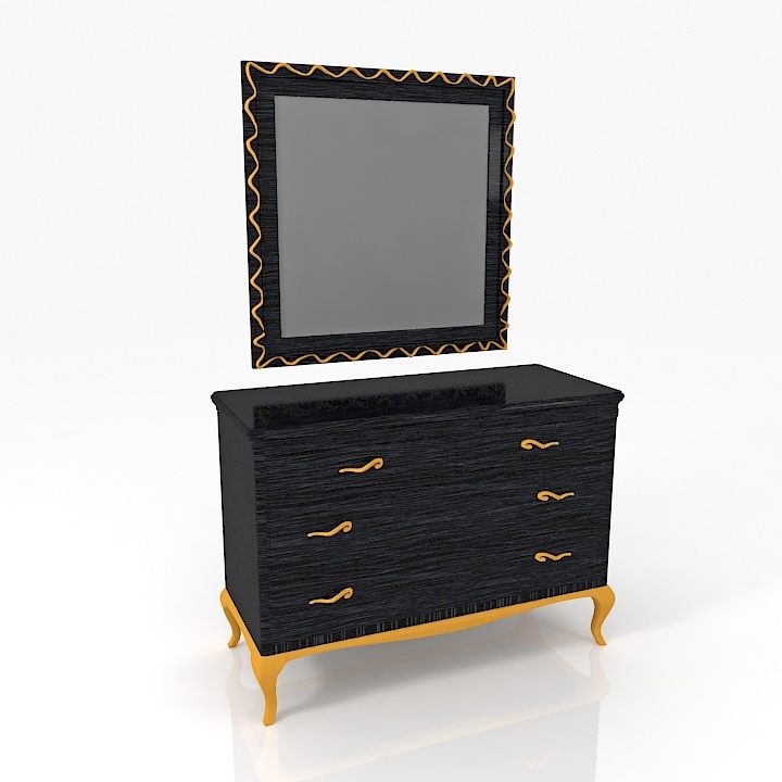 chest of drawers and a mirror 3D Model Preview #6d32fe3b