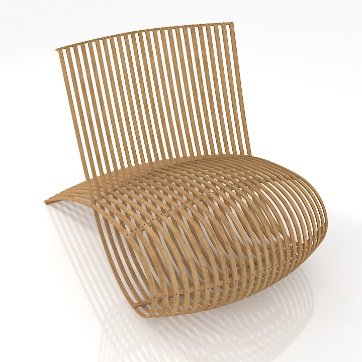 cappellini wooden lounge chair 3D Model Preview #d12a186c
