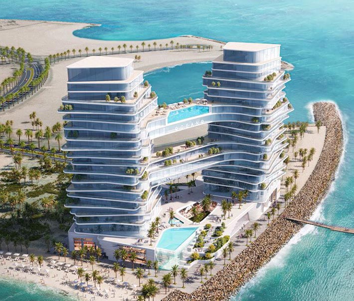 'Oceano' twin-tower complex, Al Marjan Island, UAE