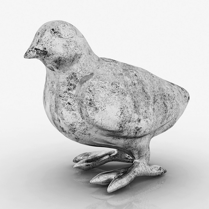Metal Bird Figurine 3D Model Preview #d840333d