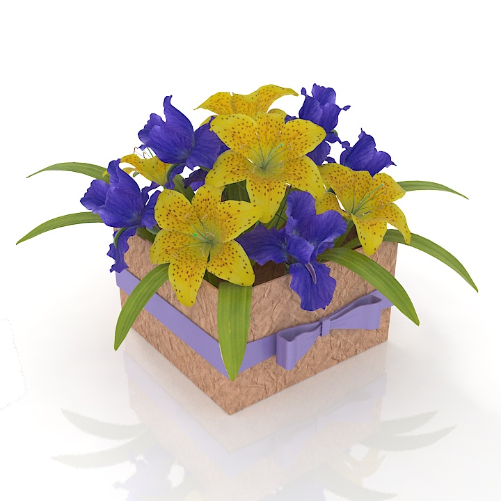 box flowers decor 3D Model Preview #cd9c65a6