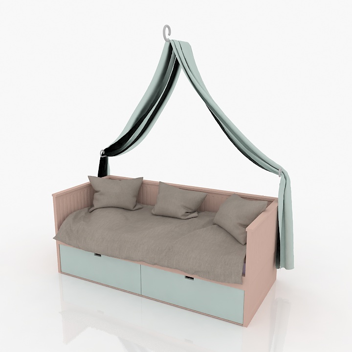 children's canopy bed 3D Model Preview #1eecdbd7