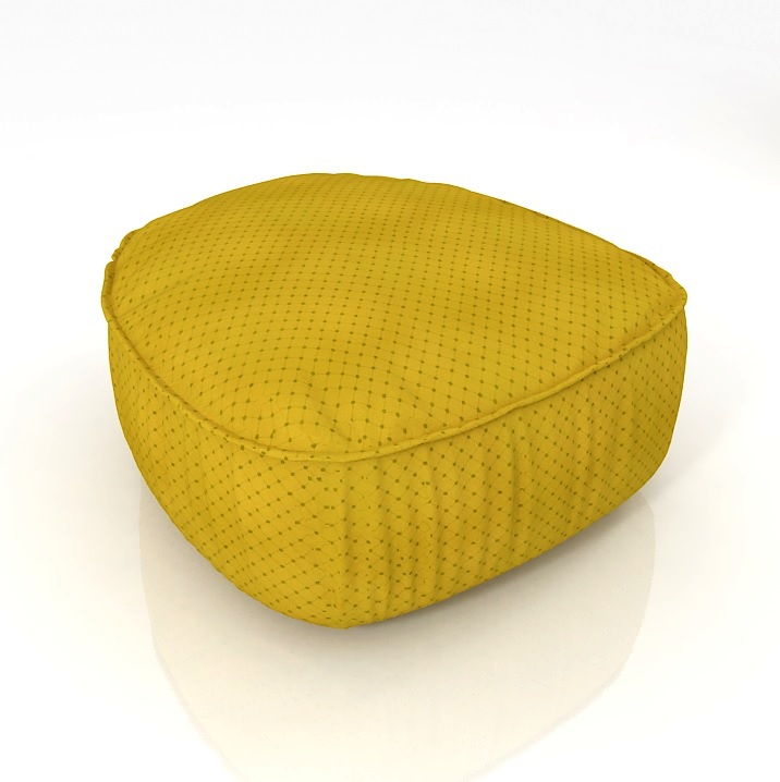 delta salotti sasso ottoman padded stool 3D Model Preview #514f2f70