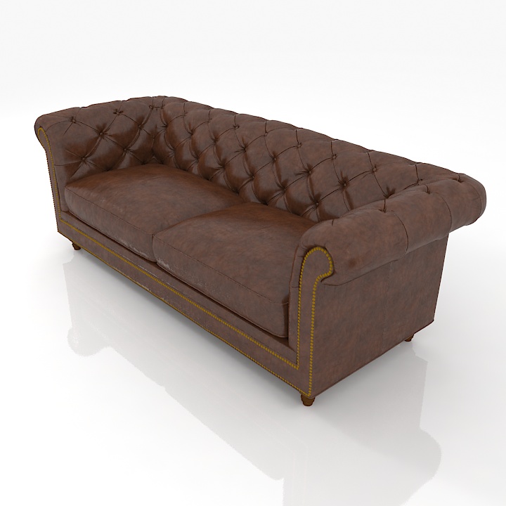 Chesterfield Sofa 2.5 Seater 3D Model Preview #64284707