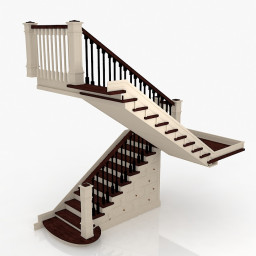 Classic Stair 3D Model Preview #d97ff6db