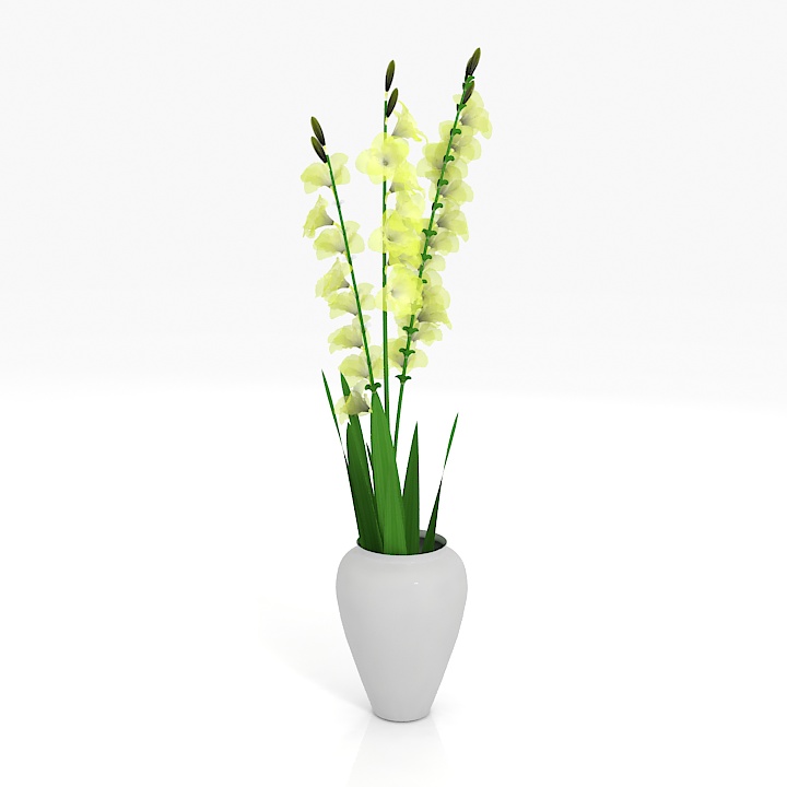 Gladiolus Flowers Vase 3D Model Preview #d18b1c31
