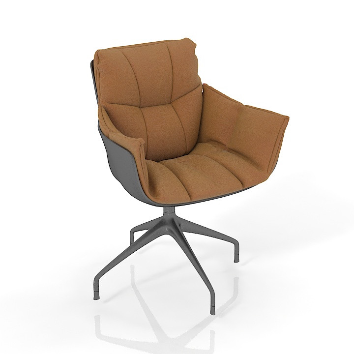husk b&b italia swivel armchair 2 3D Model Preview #50321f0b