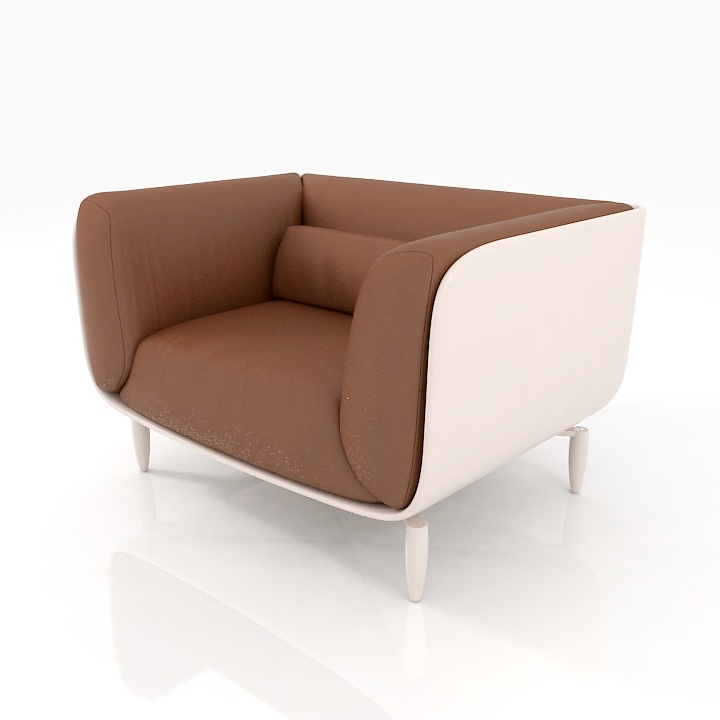 leather poof armchair 3D Model Preview #73683939