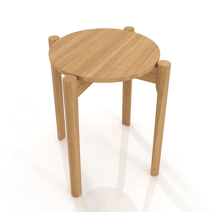 karimoku new standart castor series stool 3D Model Preview #48ea5174