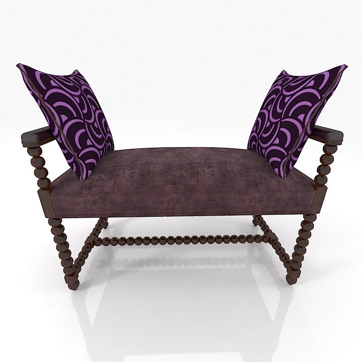 lci stile 51004 banquet ottoman chair 3D Model Preview #10f60593