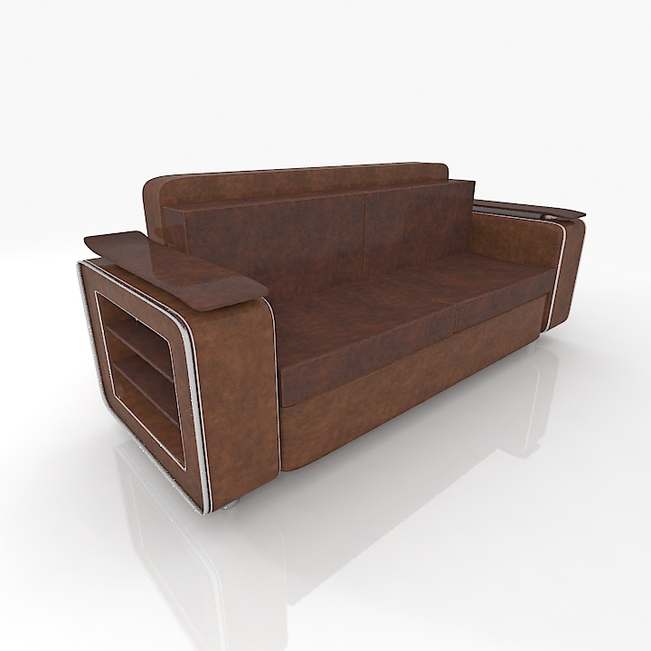 Leather BR Sofa 3D Model Preview #5a6378d2