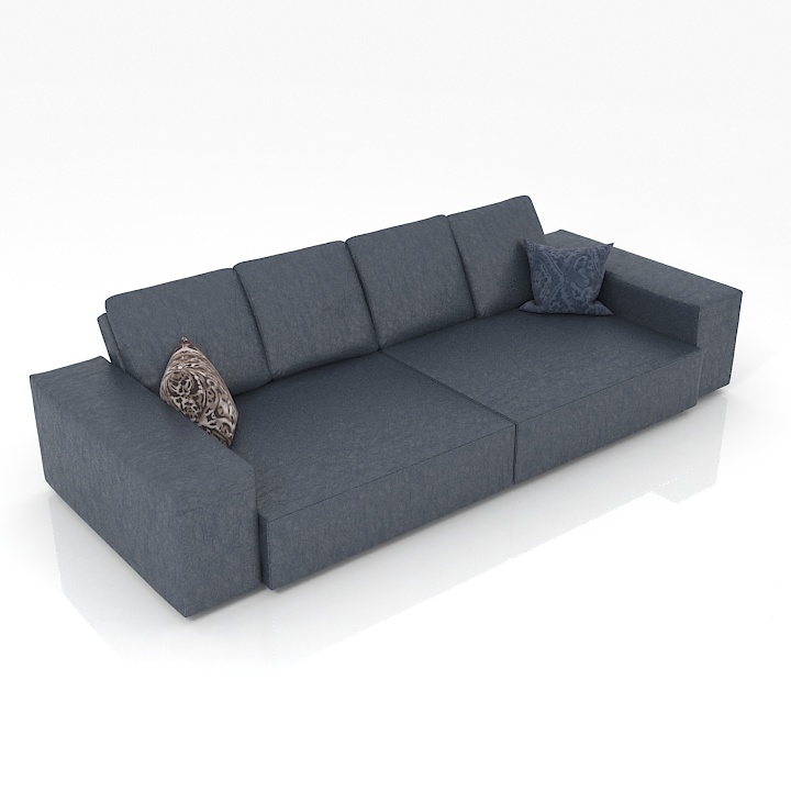 leather sofa blue 3D Model Preview #b40e0b26