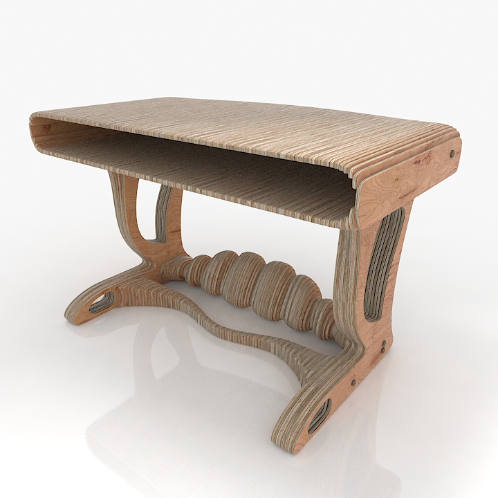 plywood furniture table 3D Model Preview #1be5b5f2