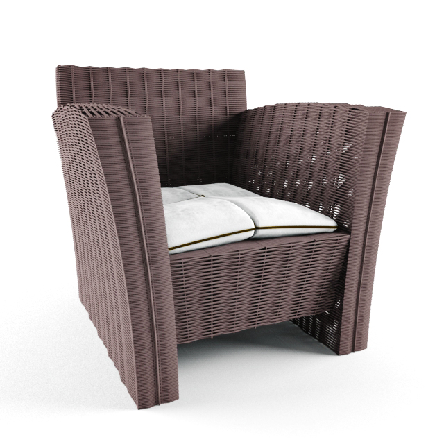 rattan chair 3D Model Preview #791dc553