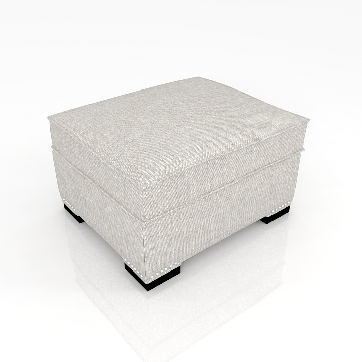 rh library upholstered ottoman 3D Model Preview #73cf8753