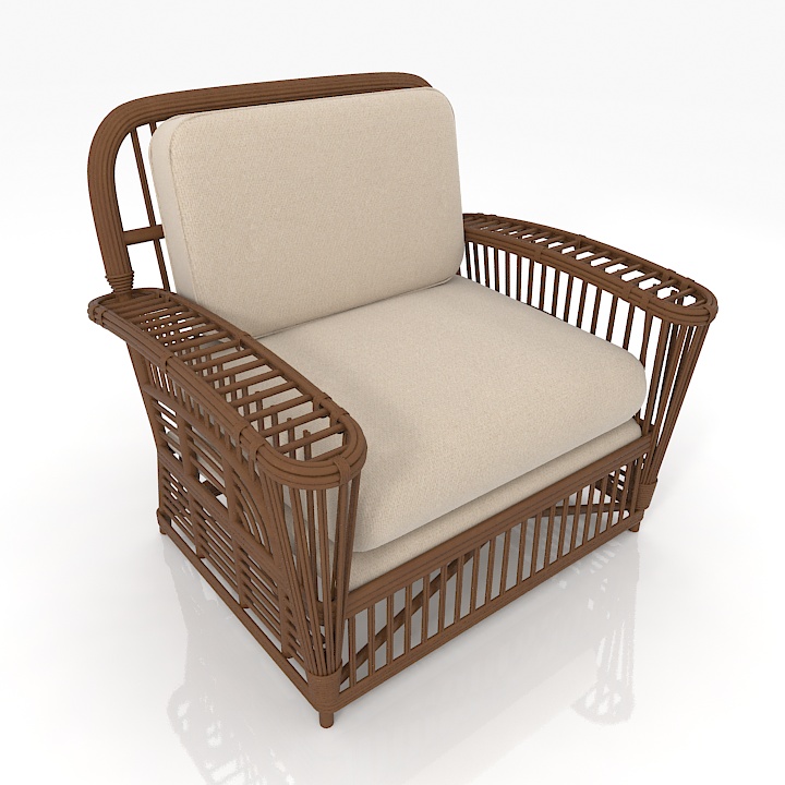ralph lauren home rotang armchair 3D Model Preview #690bb4ee