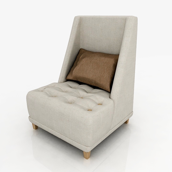 soft armchair pillow 3D Model Preview #55d031e4