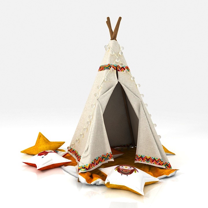 tent wigwam childrens toy 3D Model Preview #876132fe