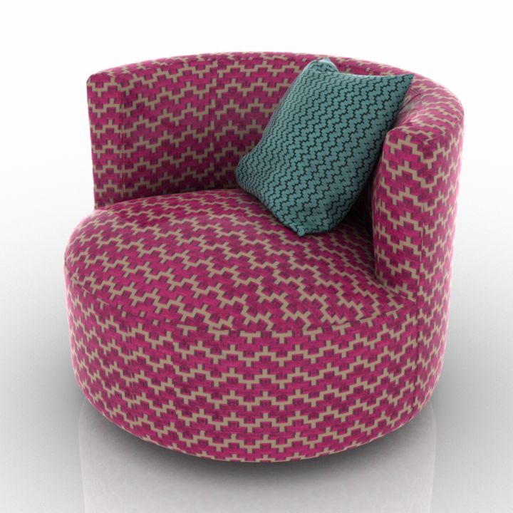 saba - chance armchair 3D Model Preview #e577e673