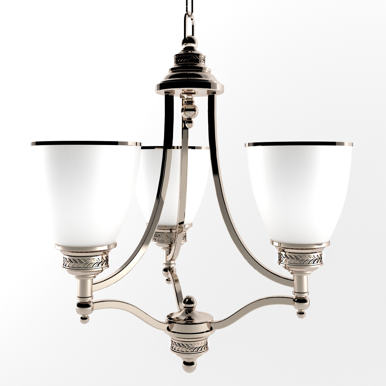 luster sea gull three light chandelier laurel leaf collection 3D Model Preview #f84afd16