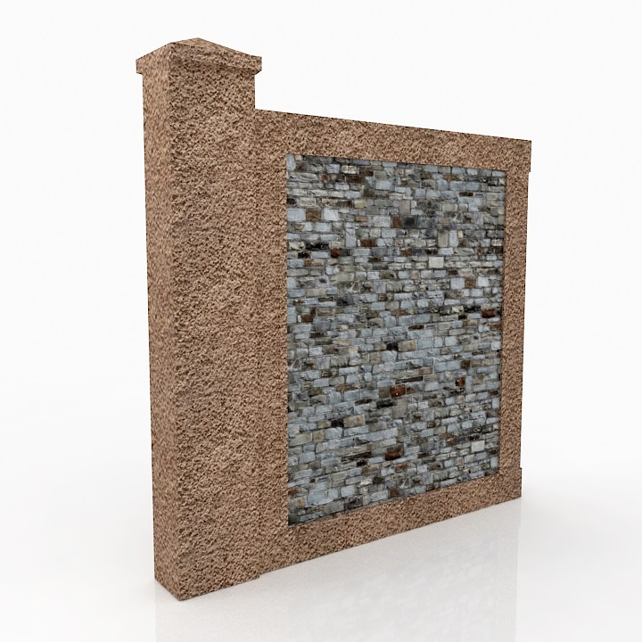 stonetree fencing panels wall 3D Model Preview #a922aa36