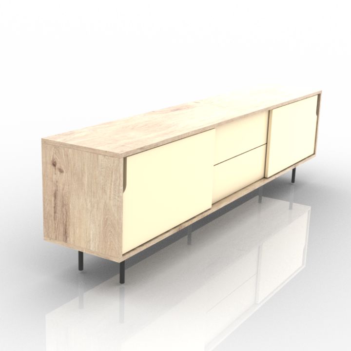 locker oak sideboard 3D Model Preview #bf5fa820