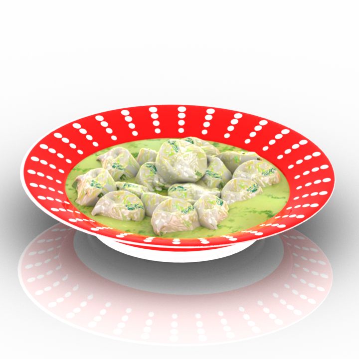 Plate Dumplings 3D Model Preview #d001f32e