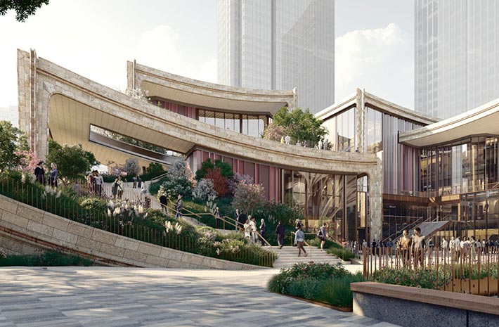 New shopping district by Heatherwick Studio, Xi'an, China