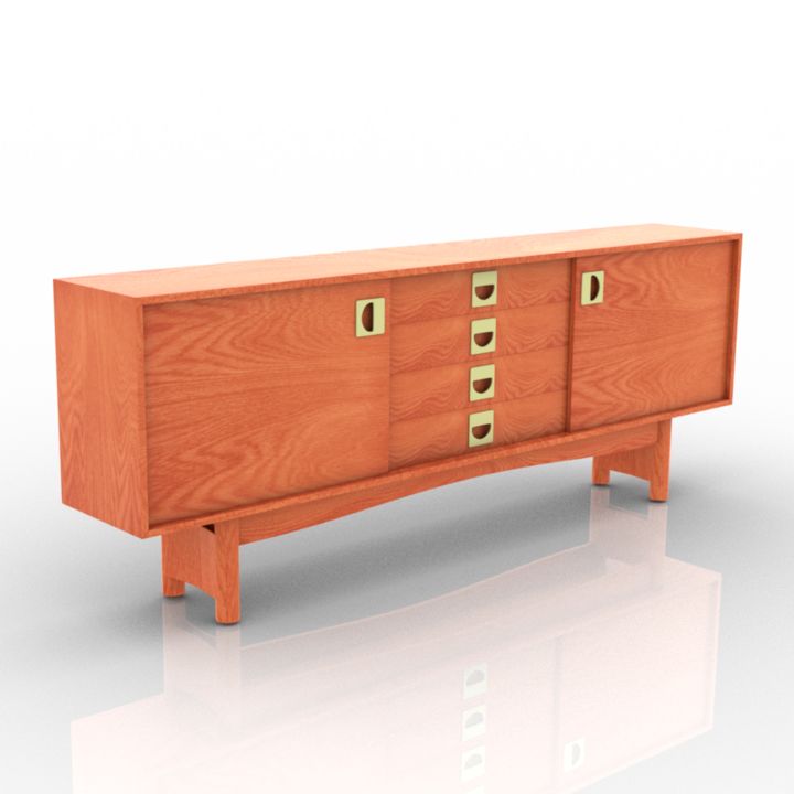 Locker Wall Desk Commode 3D Model Preview #57cadbab