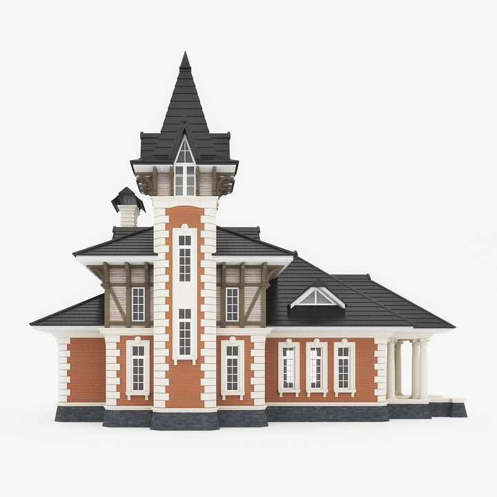 Victorian House 3D Model Preview #04babe52