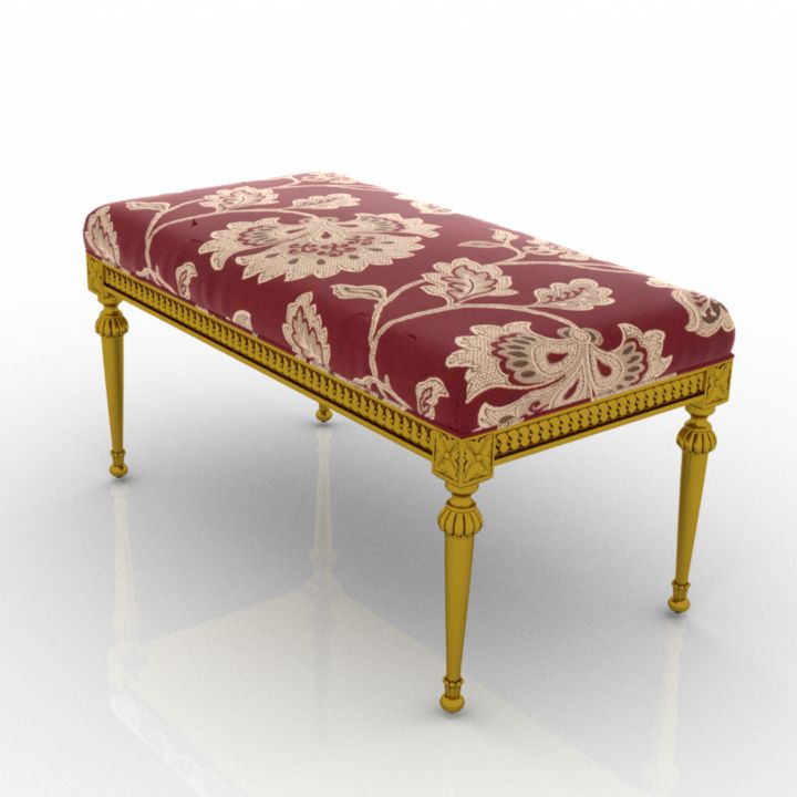 versalles bench by coleccion alexandra banquet ottoman 3D Model Preview #cd8cfcfa