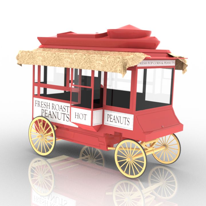 1903 cretors model c popcorn wagon 3D Model Preview #0a9424a3