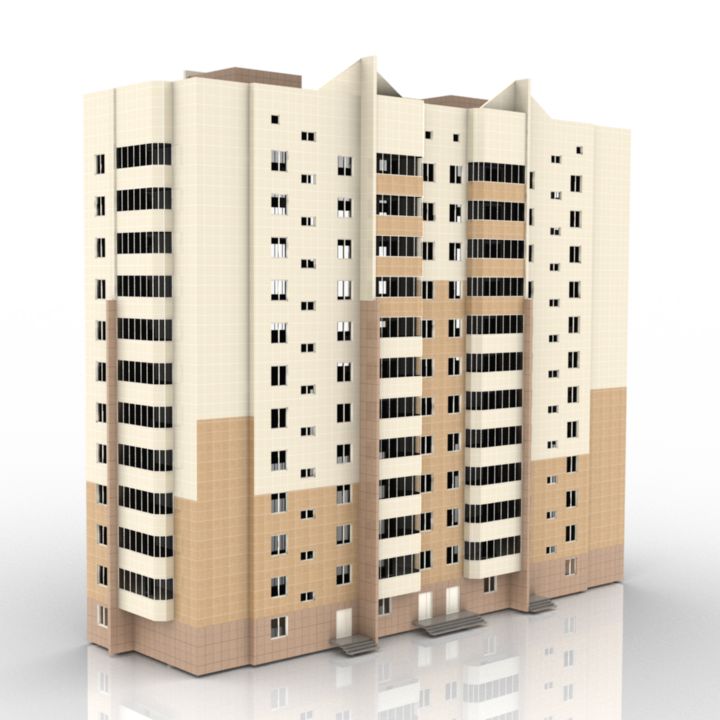 12-storey panel house 3D Model Preview #78a14fdb