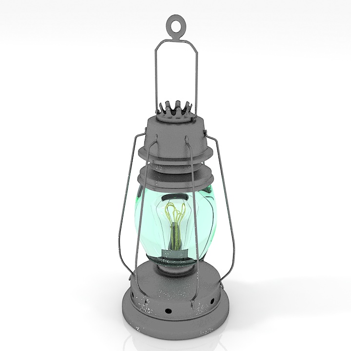 suspended vintage flashlight 3D Model Preview #f40a6f87