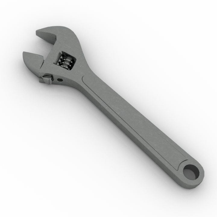 Adjustable wrench - Gas Wrench Tool 3D Model Preview #50b7cf3c