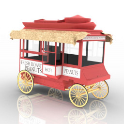 3D Popcorn wagon preview
