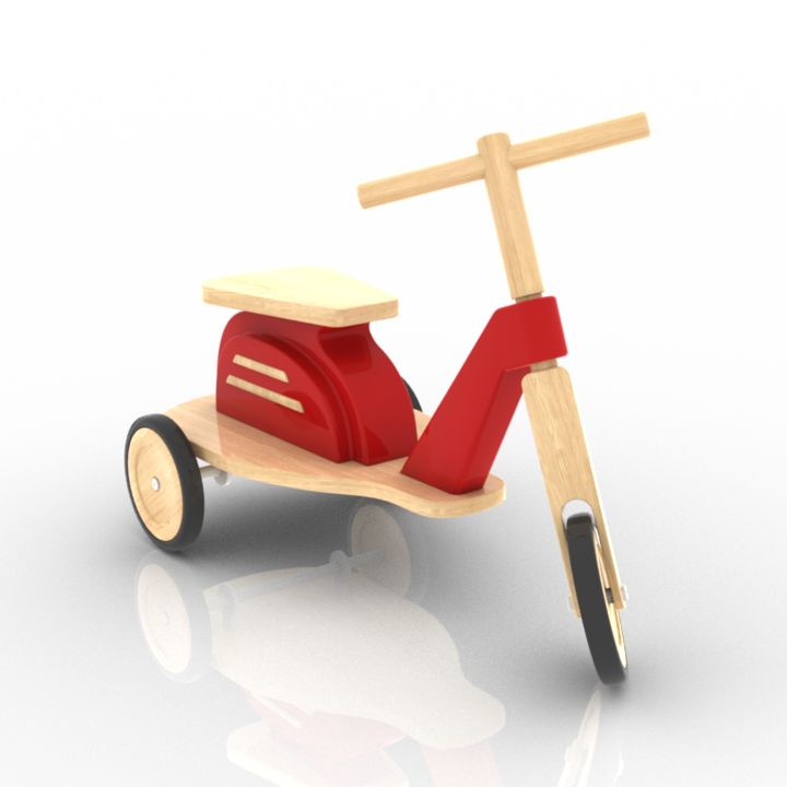 Childrens Car Bicycle 3D Model Preview #fabe6f4e