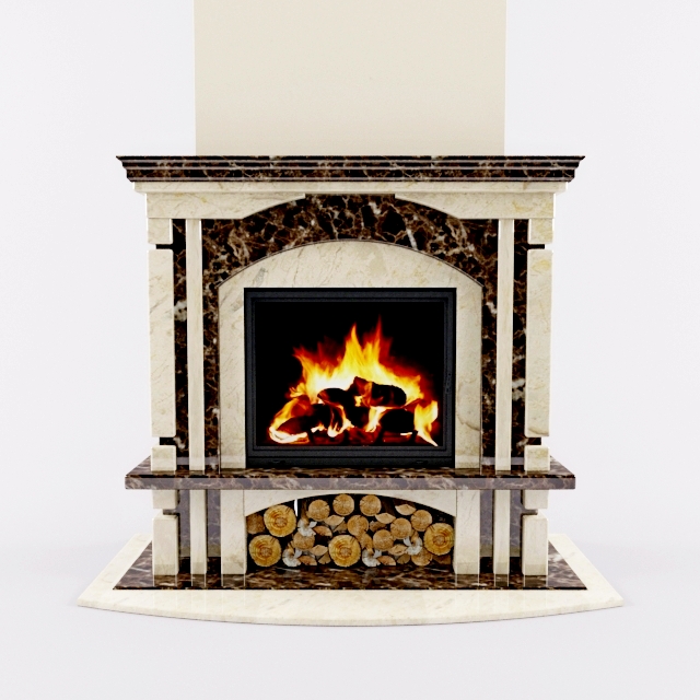 fireplace classic marble portal 3D Model Preview #125aa195