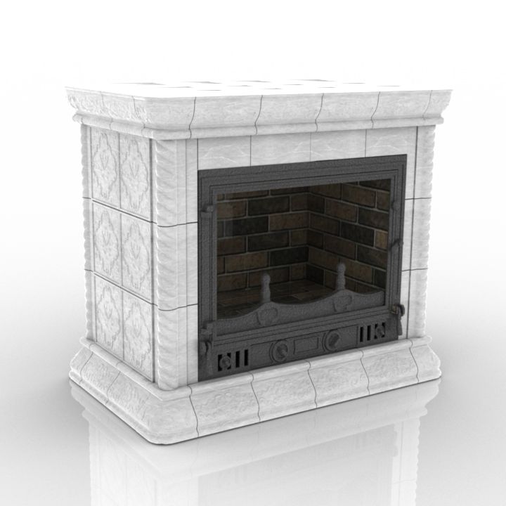 fireplace classic tiles 3D Model Preview #ba3b35ce