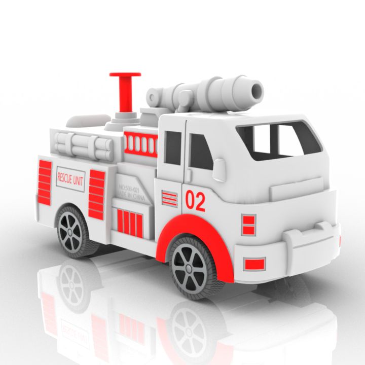 fire engine car 3D Model Preview #c366bf83