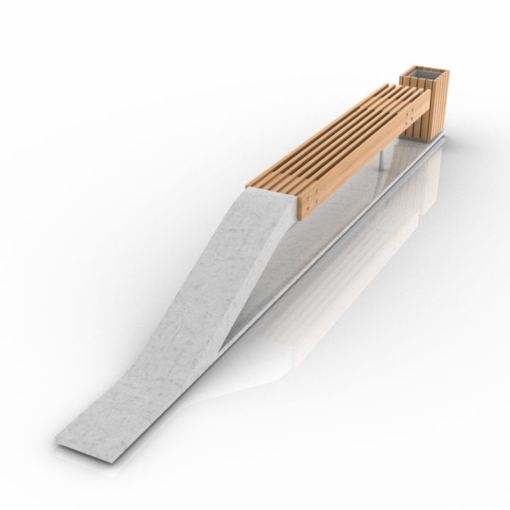 HighLine Bench 3D Model Preview #2c8f2d94