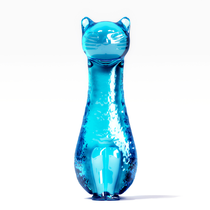 Glass Decor Cat 3D Model Preview #350b15aa
