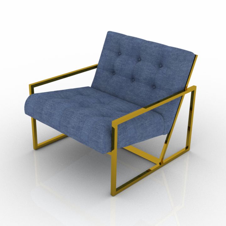 jonathan adler goldfinger armchair 3D Model Preview #ce0bb516