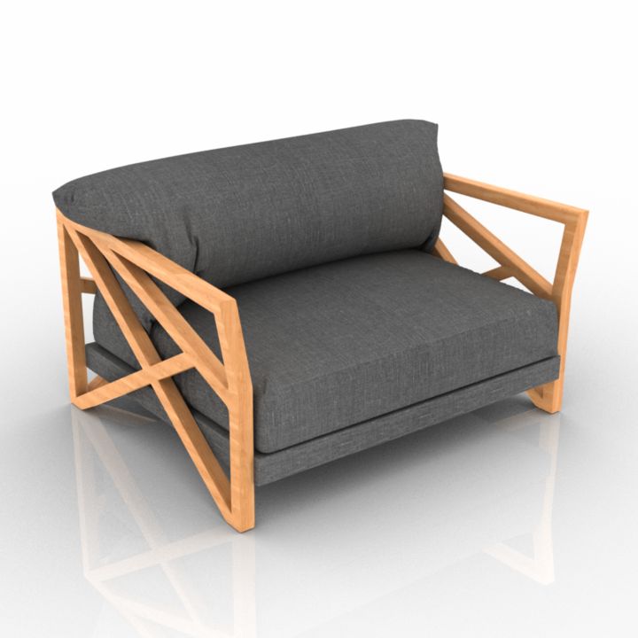 lounge armchair 3D Model Preview #f58b0c10