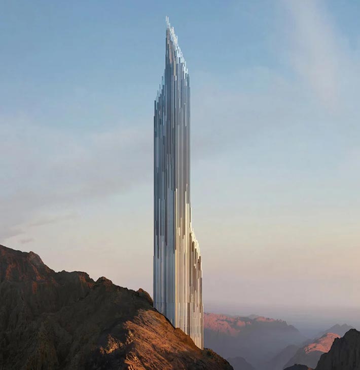 330-meter skyscraper by Zaha Hadid Architects, Neom, Saudi Arabia