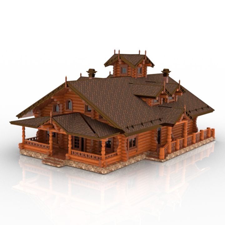 Log House 3D Model Preview #11fa88fd