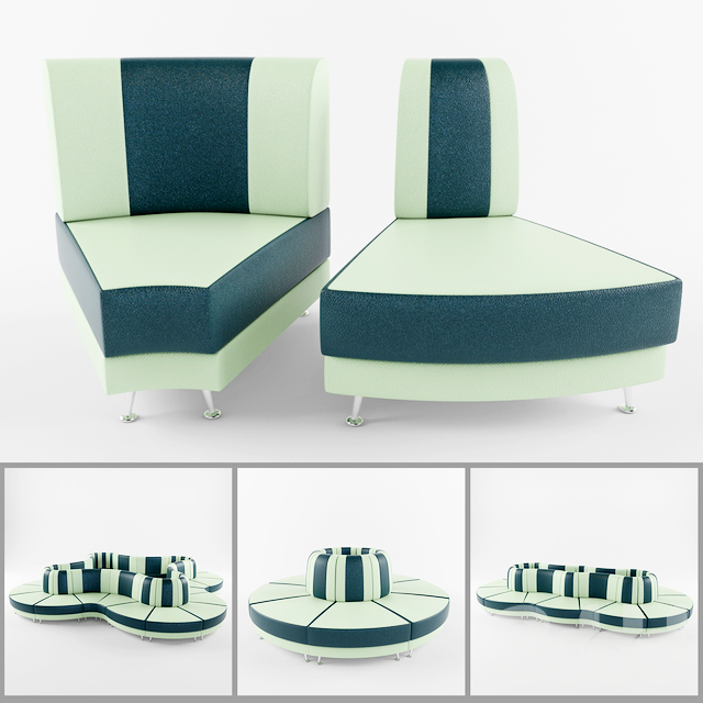Module Sofa Set - 3D Model Preview #37f19daa