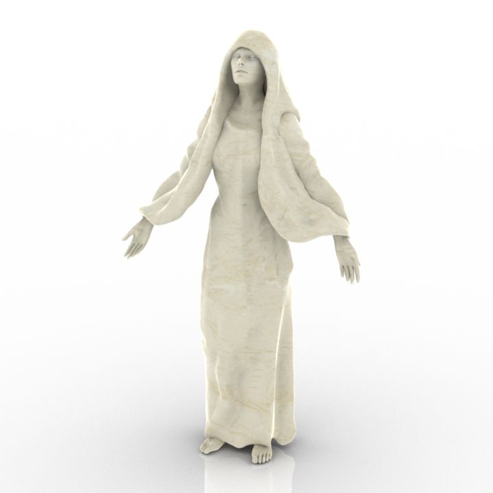 nun statue 3D Model Preview #4d096be5